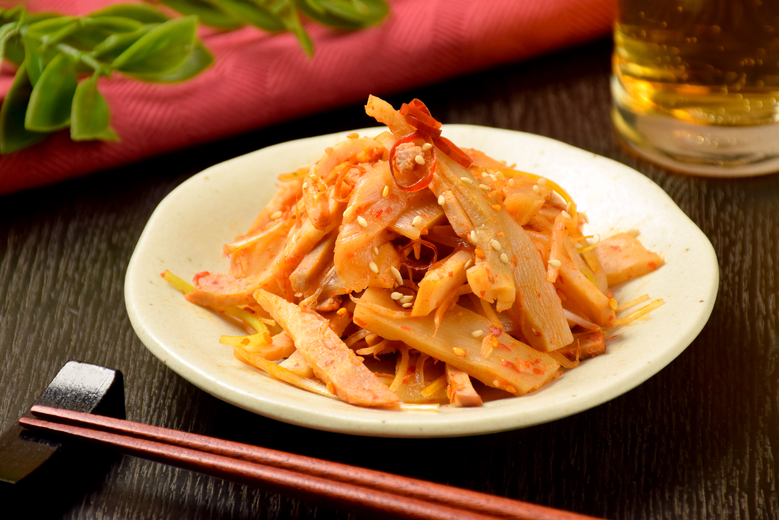 【調理例】チャーシュー白髪ネギピリ辛和え