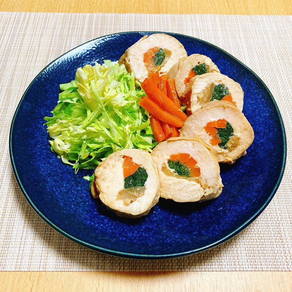 【調理例】鶏肉メンマロール焼き